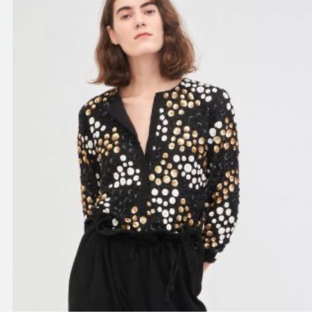 Antik Batik Andy sequin beaded jacket size large